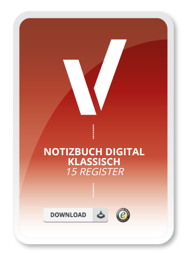 Notizbuch Digital KLASSISCH // Digitales Notizbuch Goodnotes // 15 Register